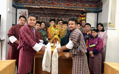 Students donated a Zorig Deity statue to college.