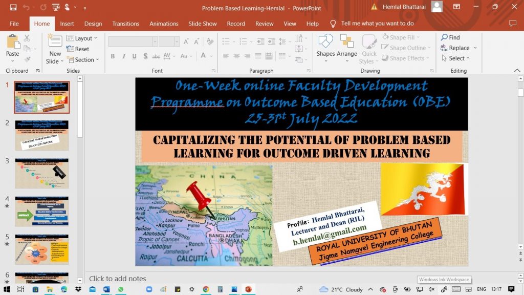 In this Faculty Development Program (FDP), Hemlal Bhattarai, JNEC, RUB talked about the strength of PBL and the need to capitalize on it in realizing outcome-driven learning.