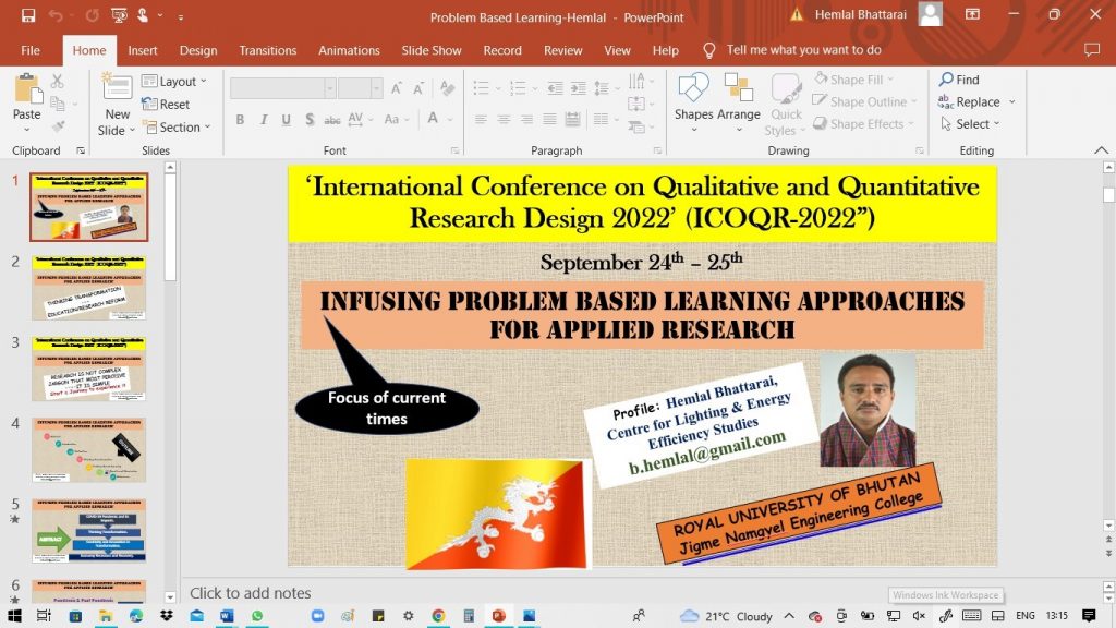 Here in this international conference, Hemlal Bhattarai, JNEC, RUB talked and encourage the focus on infusing PBL with a basic understanding of PBL and its potential. PBL in applied research which is more linked is shared in his presentation. 
